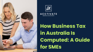 A blog cover for Acctivate Business Accountats' blog entitled How Business tax in Australia Computed: A Guide for SMEs